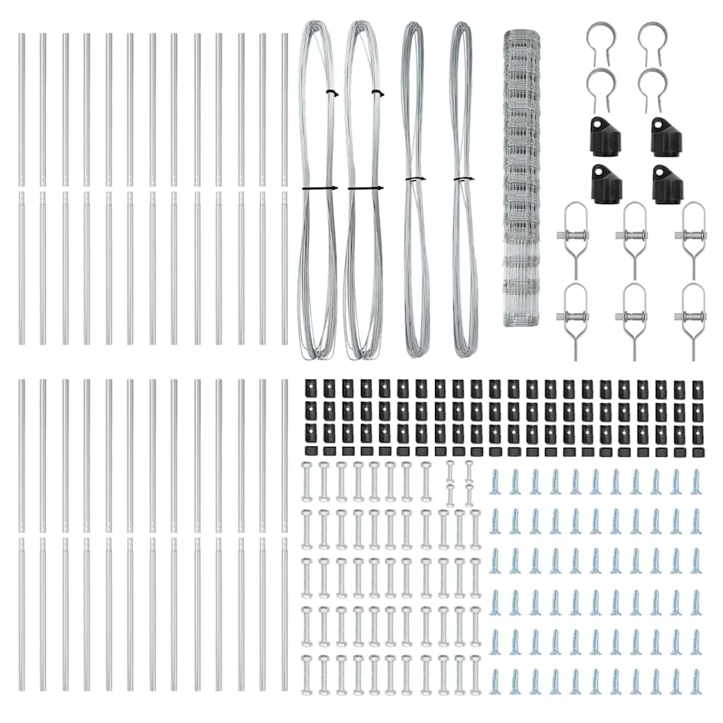 Wildzaun Silber 50 x 1,6 m Verzinkter Stahl